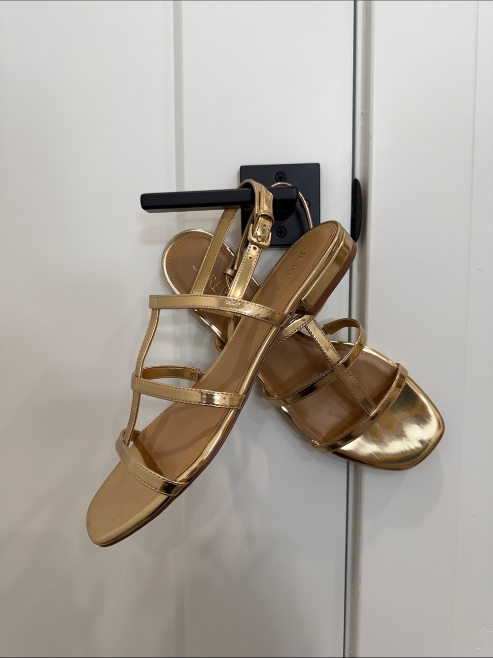 J. Crew Metallic Gold Strappy Sandals